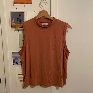Madewell Burnt Rose Colored Mockneck Tank